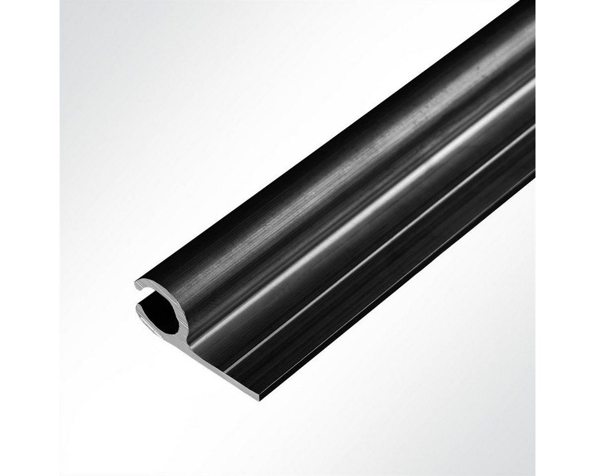 LYSEL® U-Laufschiene Kederschiene Kederleiste Aluminium 0° schwarz RAL 9005 für 5-9mm Keder, (1-tlg) von LYSEL®