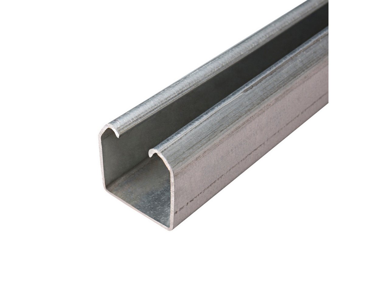 LYSEL® U-Laufschiene Laufschiene Schiebetür Schiene verzinkt 48x48 mm Länge 2m Schiebetor S, (1-tlg), 2000 x 48 mm [L x B] von LYSEL®