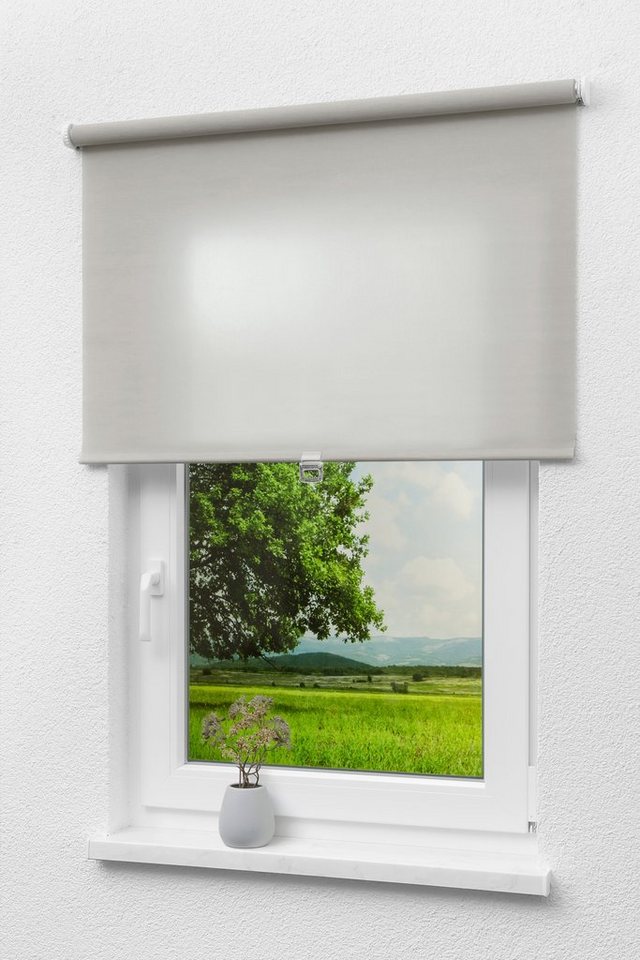 Rollo Qualitätsspringrollo Tageslicht Grau, LYSEL®, blickdicht, HxB 190x62cm von LYSEL®