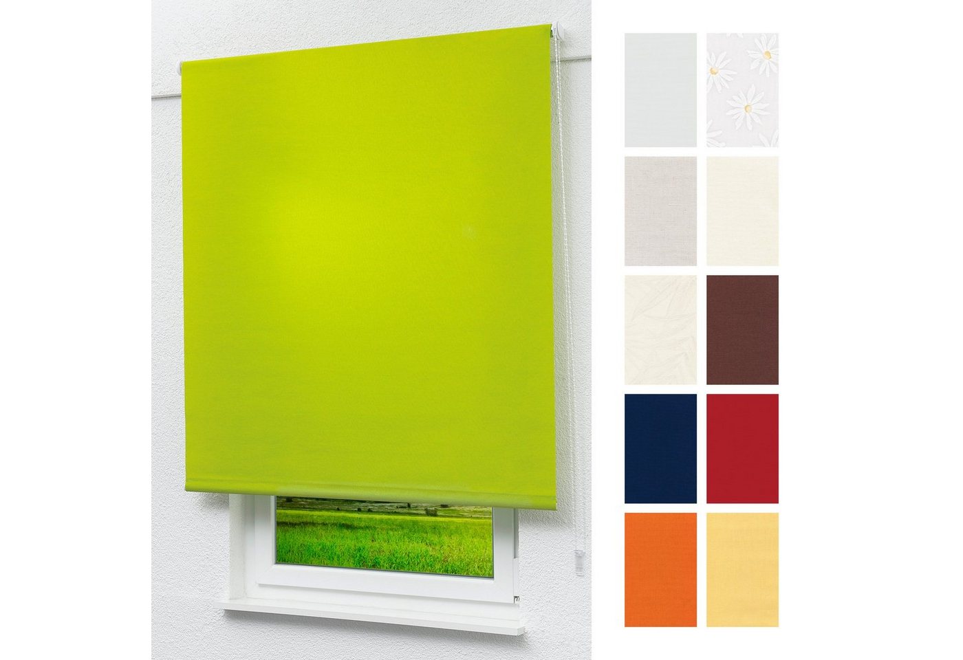 Rollo Basisrollo Tageslicht Gelbgrün, LYSEL®, blickdicht, HxB 190x182.5cm von LYSEL®