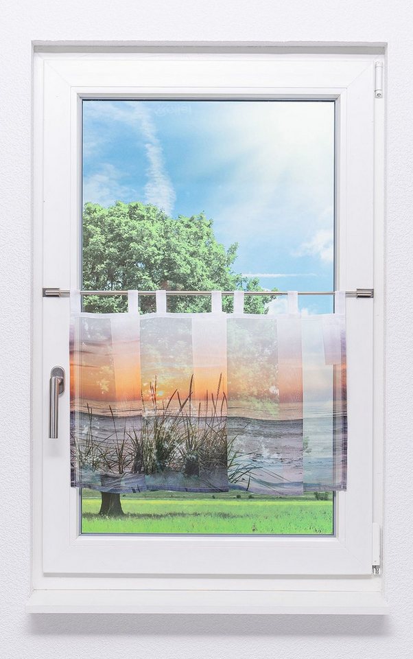 LYSEL® Scheibengardine Abendromantik, (1 St), transparent, HxB 45x120cm von LYSEL®
