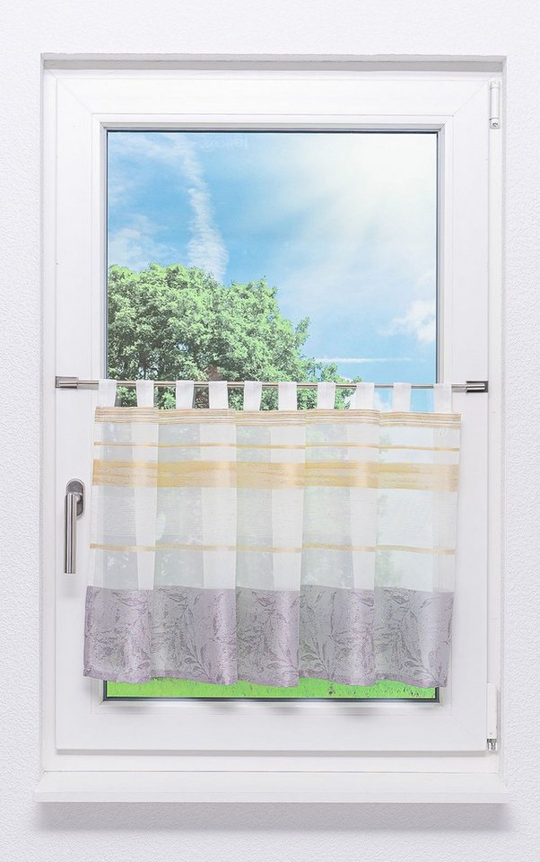 LYSEL® Scheibengardine Blätterzweige, (1 St), transparent, HxB 50x140cm von LYSEL®