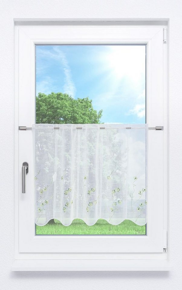 Scheibengardine Blümchenranken, LYSEL®, (1 St), transparent, HxB 50x48cm von LYSEL®