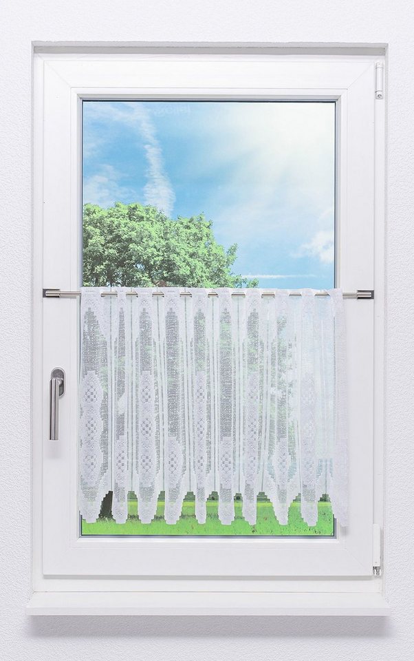 LYSEL® Scheibengardine Kästchendesign, (1 St), transparent, HxB 45x150cm von LYSEL®
