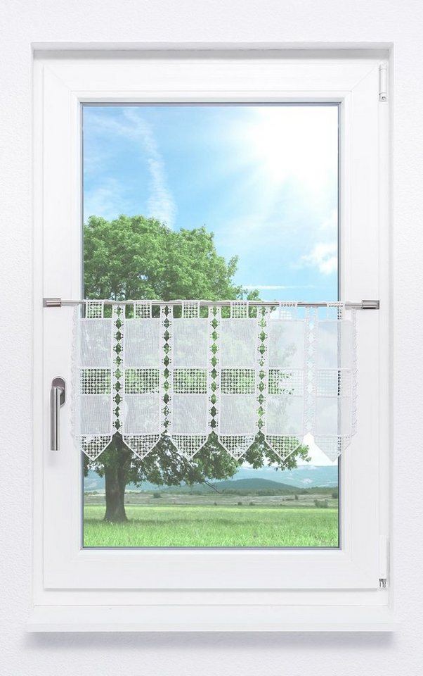 Scheibengardine Kreuzchen Design, LYSEL®, (1 St), transparent, HxB 30x40cm von LYSEL®