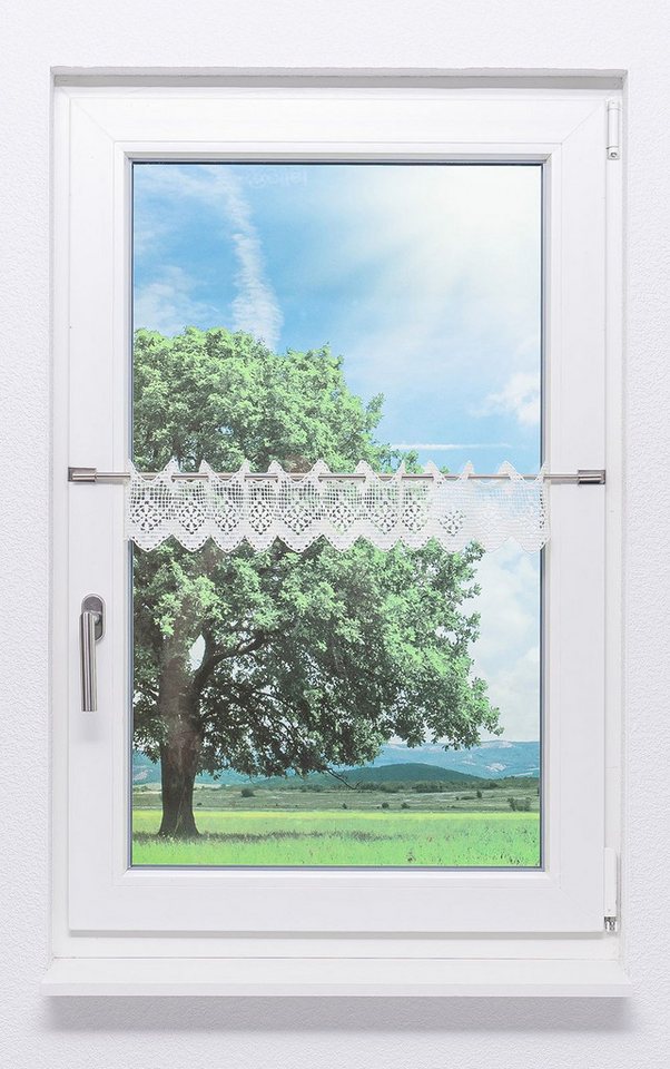 LYSEL® Scheibengardine Lochstickerei, (1 St), transparent, HxB 12x48.6cm von LYSEL®