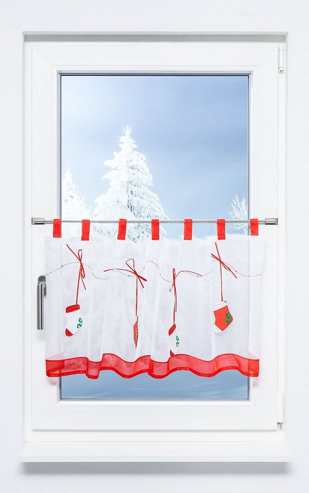LYSEL® Scheibengardine Nikolausstrümpfe, (1 St), transparent, HxB 45x120cm von LYSEL®
