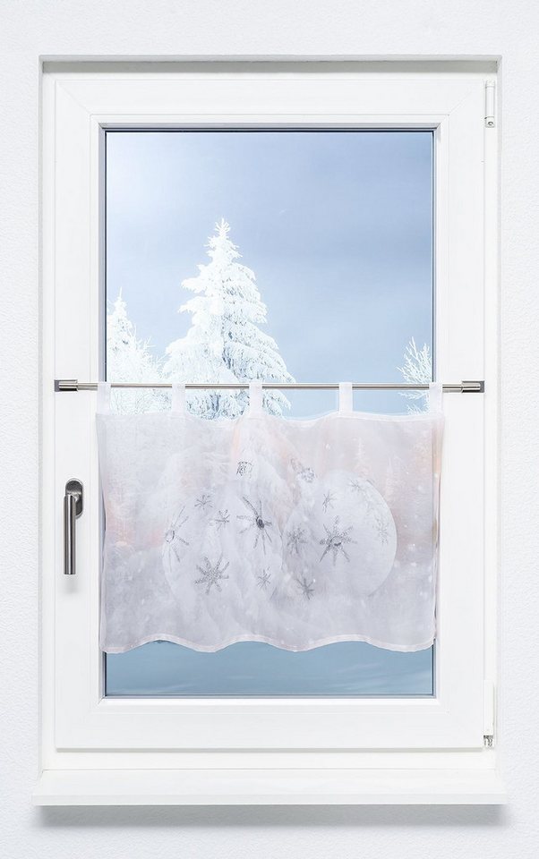 LYSEL® Scheibengardine Weihnachtsschmuck, (1 St), transparent, HxB 45x120cm von LYSEL®