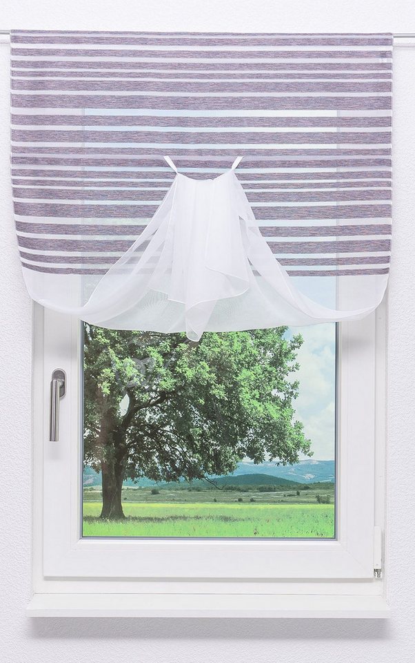 LYSEL® Scheibengardine Scheibenhänger Raffung Streifenglanz, (1 St), transparent, HxB 170x100cm von LYSEL®
