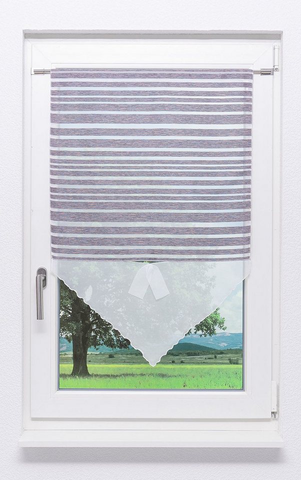 LYSEL® Scheibengardine Scheibenhänger Streifenglanz, (1 St), transparent, HxB 90x90cm von LYSEL®