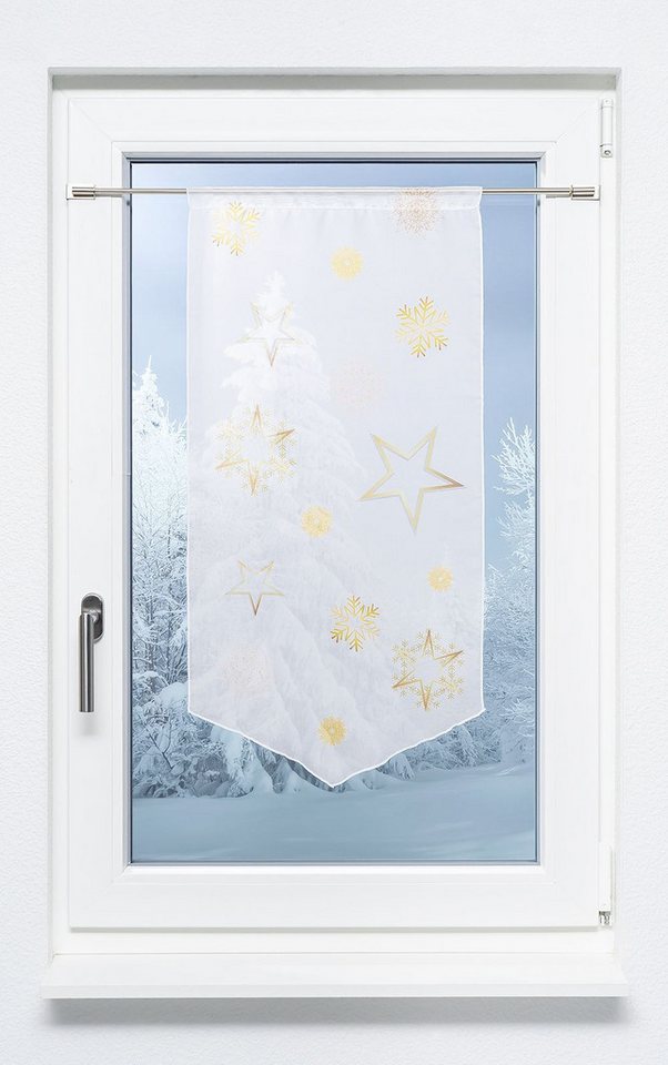 LYSEL® Scheibengardine Scheibenhänger Weihnachtssterne, (1 St), transparent, HxB 80x40cm von LYSEL®