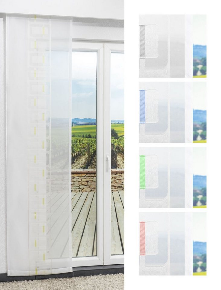 Schiebegardine Retrodesign, LYSEL®, (1 St), transparent, HxB 245x60cm von LYSEL®