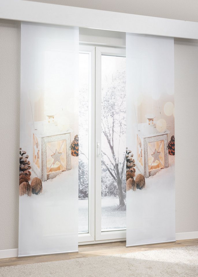 LYSEL® Schiebegardine Laternenglanz, (1 St), halbtransparent, HxB 245x60cm von LYSEL®