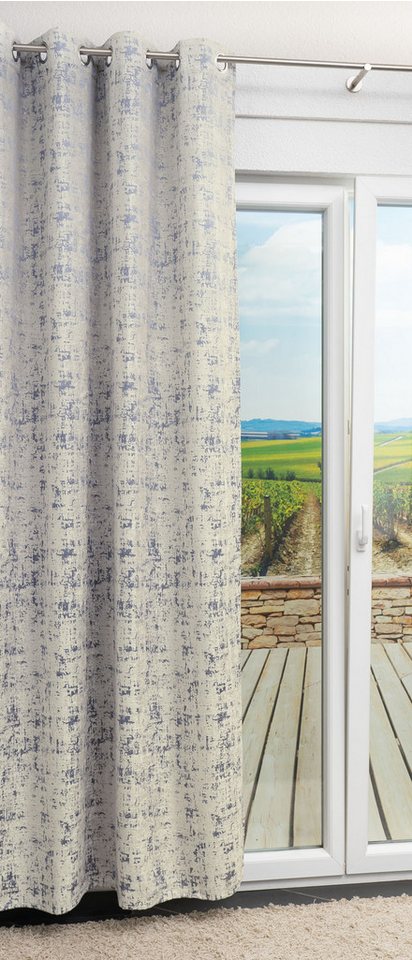 LYSEL® Verdunkelungsvorhang Ösenschal Steinstruktur Verdunklung (1 St), abdunkelnd, HxB 245x135cm von LYSEL®