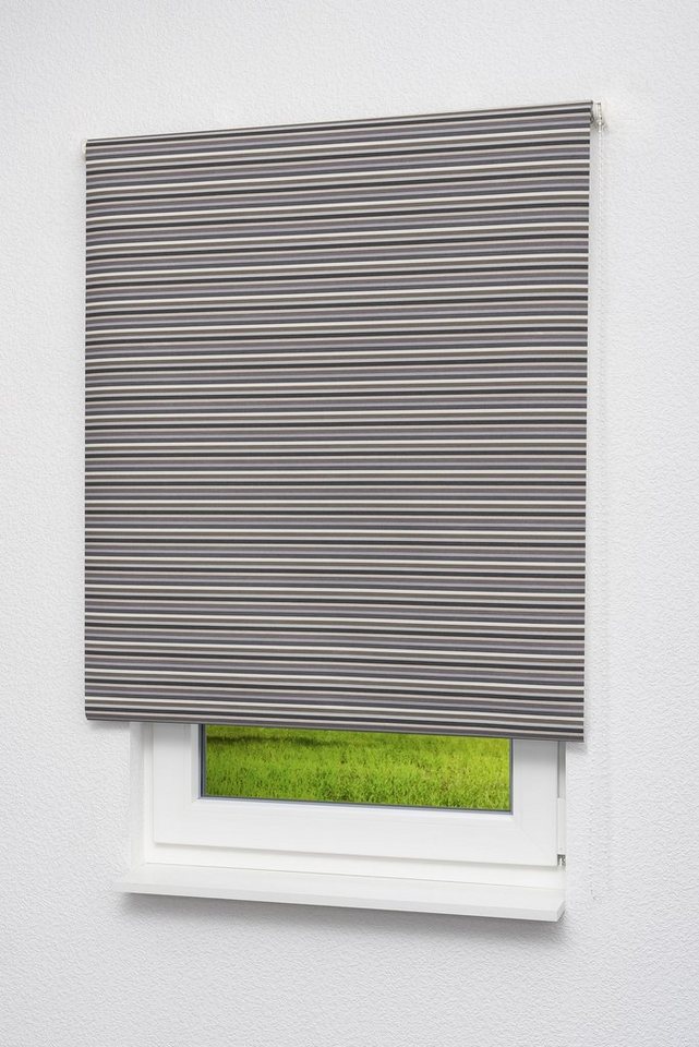 Verdunklungsrollo Braun gestreift, LYSEL®, abdunkelnd, HxB 190x60cm von LYSEL®