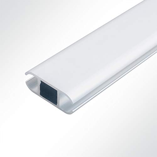 LYSEL® Doppelkederschiene Doppelkederleiste Doppelkederprofil 44x17mm eloxiert 1m Grau Ø12mm für Keder 6,5-11,0mm von LYSEL