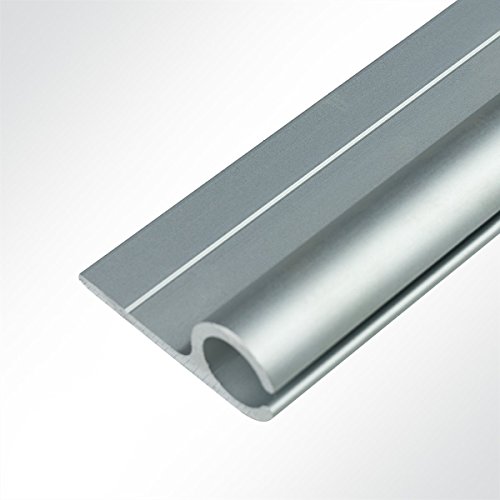 LYSEL® Kederschiene Kederleiste Kederprofil 21x50mm eloxiert 1m Grau Ø15mm für Keder 6-14mm von LYSEL