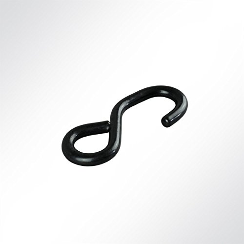 LYSEL® S-Haken einseitig geschlossen mit schwar, (B) 25mm in schwarz (10 Stück) 500kg von LYSEL