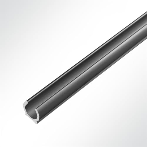 LYSEL Kederschiene Kederleiste Aluminium C-Profil anthrazit RAL 7016 für Keder 5-9mm Länge 2 Meter von LYSEL