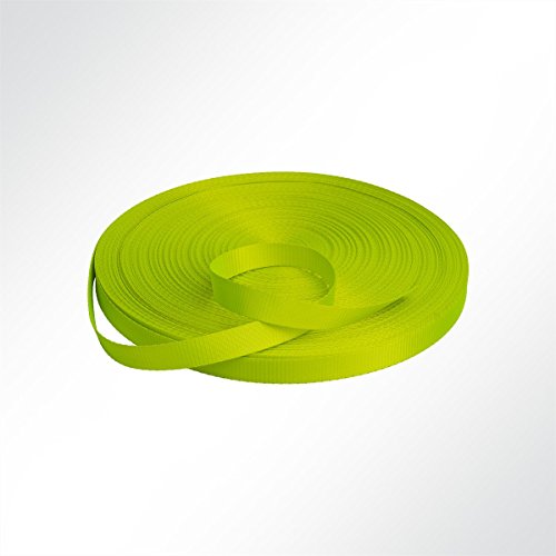 LYSEL Neon Gurtband Polyester (PES) 25mm breit, 1mm stark, 1200 Kg, (L) 20m von LYSEL