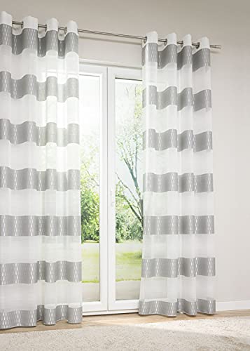 LYSEL - Ösenschal Matrio #1W in den Maßen (B x H): 144cm x 245cm in Grau/grau von LYSEL