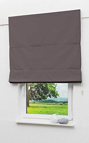 LYSEL Outlet Raffrollo braungrau, abdunkelnd mit Kettenzug, Maße: (Bx H) 140cm * 180cm von LYSEL