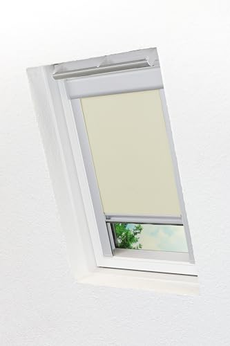 LYSEL - Qualitätsdachfensterrollo abdunkelnd Elfenbein Rollo geeignet für Velux Dachfenster F06, FK06, (B x H) 49.30cm * 94cm in beige/Elfenbein von LYSEL