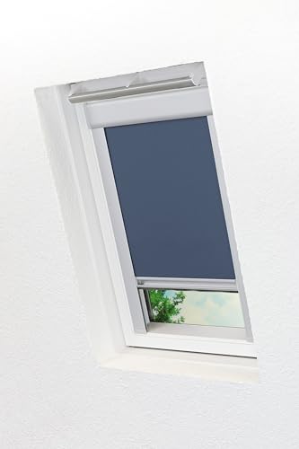 LYSEL - Qualitätsdachfensterrollo abdunkelnd dunkelblau Rollo geeignet für Velux Dachfenster FK06, (B x H) 49.30cm x 99.50cm in blau/dunkelblau von LYSEL