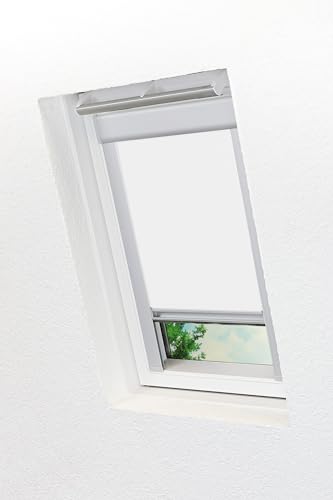 LYSEL - Qualitätsdachfensterrollo abdunkelnd reinweiß Rollo geeignet für Velux Dachfenster C 04, 6, (B x H) 38.30cm x 74cm in weiß/reinweiß von LYSEL