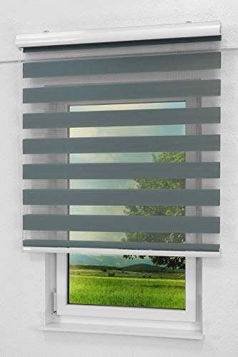LYSEL - Qualitätsdoppelrollo basaltgrau, (B x H) 220cm x 175cm in grau/basaltgrau von LYSEL