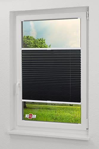 LYSEL - Qualitätsplissee Crush Tageslicht graphitschwarz - Plissee in der Größe (Bx H) 70cm * 130cm von LYSEL