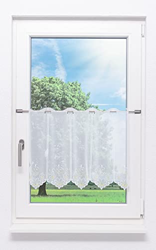 LYSEL Scheibengardine Blume mit Glitzerstein (Bx H) 64cm * 45cm grün/Mehrfarbig von LYSEL