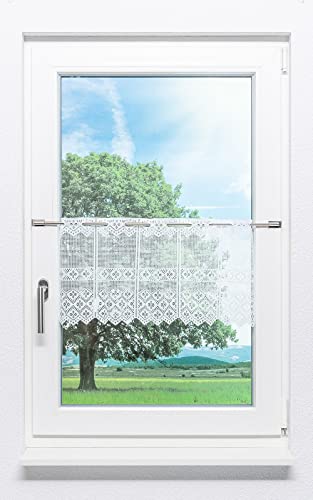 LYSEL Scheibengardine Kleeblatt Design (Bx H) 189cm * 30cm Weiß/reinweiß von LYSEL