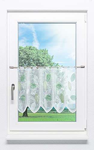 LYSEL Scheibengardine Laubblätter (Bx H) 180cm * 45cm Grün/minzgrün von LYSEL