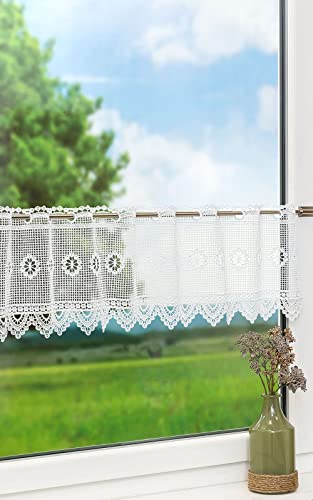 LYSEL Scheibengardine Rustika (Bx H) 60cm * 23cm Weiß/weiß von LYSEL