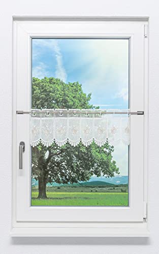 LYSEL Scheibengardine Zierblume (Bx H) 195,5cm * 21cm beige/Hellbeige von LYSEL