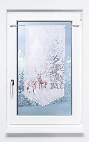 LYSEL Scheibenhänger Hirschpaar im Winterwald (Bx H) 40cm * 80cm braun/braun-weiß von LYSEL