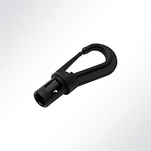 Lysel® Karabinerhaken Schwarz Kunststoff für ø 6 mm Expanderseil von LYSEL