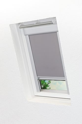 LYSEL - Qualitätsdachfensterrollo abdunkelnd hellgrau Rollo geeignet für Velux Dachfenster 304, 334, M04, M34, MK34, 1, (B x H) 61.30cm x 74cm in grau/hellgrau von LYSEL