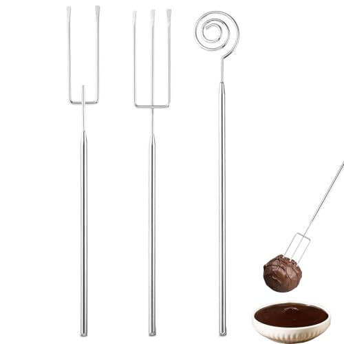 3 Stück Pralinengabel,Edelstahl Schokolade Pralinengabel,Für Handgefertigte Pralinen, Süßigkeiten, Pralinen, Trüffel, Diy Pralinen Besteck von LYSHOOCE