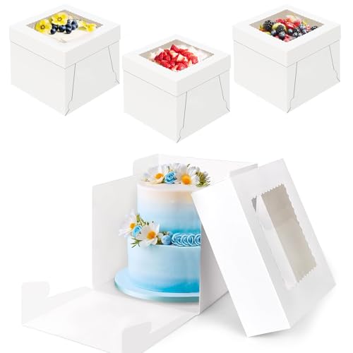 LYSHOOCE 3 Stück Tortentransportbox mit Sichtfenster,20×20×20 cm,Kuchenkarton für Torten unter 20 cm Durchmesser LYSHOOCE 3 Stück Tortentransportbox mit Sichtfenster,20×20×20 cm,Kuchenkarton für Torten unter 20 cm Durchmesser von LYSHOOCE