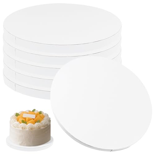 LYSHOOCE 6er Set Cakeboard Rund 20cm und 1.2 cm hoch,Wiederverwendbares Cake Board,für den Transport von Kuchen von LYSHOOCE