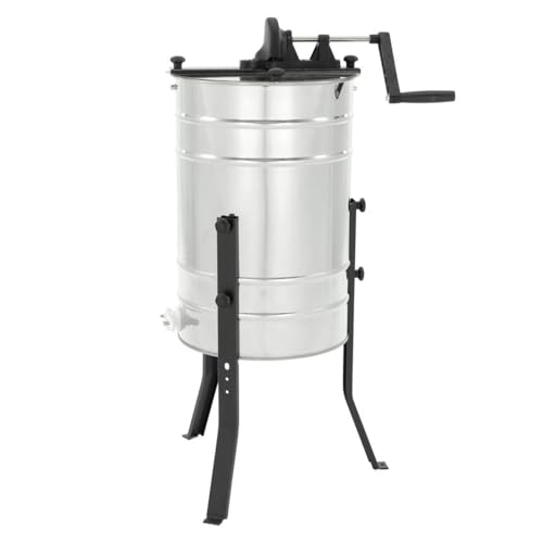 LYSON 2-Waben Honigschleuder Diagonalschleuder Ø400 Manuelle Honeyextractor Tangentialschleuder mit Handantrieb für 2 Rähmchen D, LN, WL, AP Universal Edelstahl Imkerei Bienenzüchter BASIC LINE von LYSON