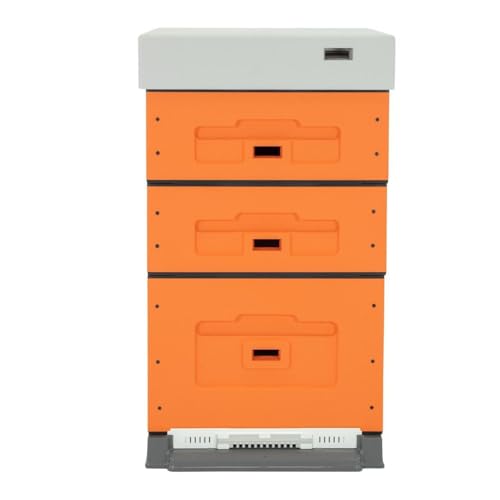 LYSON EPS 100 Styropor Dadantbeute OPTIMA mit niedrigem Varroa-Kunststoffboden bemalt (ORANGE) Halbzarge: 40×47×15,8 cm (Innenmaße) Zarge: 40×47×29,5 cm (Innenmaße)für die Selbstmontage von LYSON