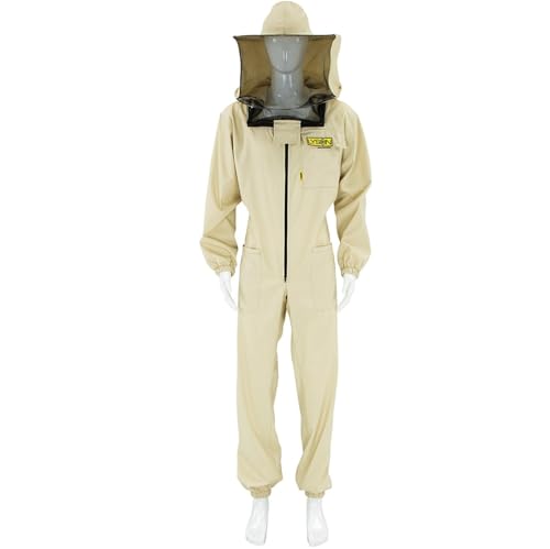 LYSON Imkeranzug mit abnehmarem Hut Rundschleier Berufsbienenanzug Imkeroverall Imkerbekleidung, schutz vor Bienen, Insekten Imkereibedarf Grösse (S-XXXL) Optima Line Imkerzubehör von LYSON