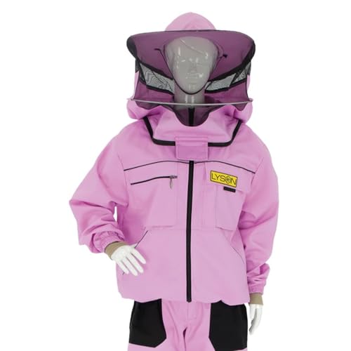 LYSON Imkerjacke mit Hut Imkerbluse Schutz vor Mücken und Insekten sportlicher Style – Imkerbekleidung Schutz vor Bienen Insekten Imkereibedarf Lila Größe M von LYSON
