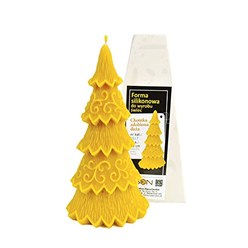 LYSON Kerzengießform Silikonform Der geschmückte Weihnachtsbaum, Aromatherapie Kerzen 3D Groß Bienenenwachskerzen Kerzenherstellung Bienenwachskerzen gießen Geschenkidee wiederverwendbar von LYSON