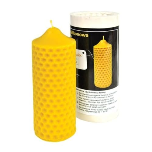LYSON Kerzengießform Silikonform Walze Bienenwalze Wabenpflaster Höhe 16 cm für Bienenenwachskerzen Giessform zur Kerzenherstellung Bienenwachskerzen gießen Geschenkidee von LYSON