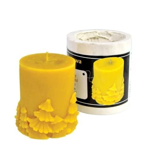 LYSON Kerzengießform Silikonform eine kleine Walze mit Weihnachtsbäumen 7,5 cm für Bienenenwachskerzen Giessform zur Kerzenherstellung Bienenwachskerzen gießen Geschenkidee von LYSON