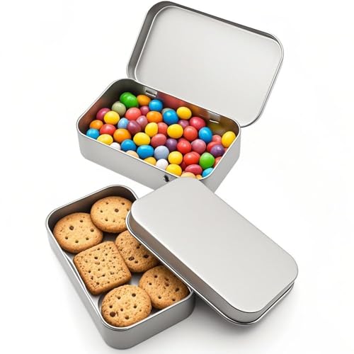 LYSPBAO Metalldose, Metallbox, 2 Stück Metalldosen mit Deckel, Tragbare Minibox Aufbewahrungsbox Für Zuhause Sügigkeiten und Kleinen Gegenständen(115x85x22mm) von LYSPBAO